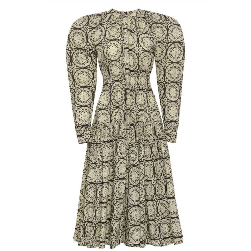 NEW ANNA CATE lena Midi dress Cotton Long Sleeve Modest Sz XS geometric print